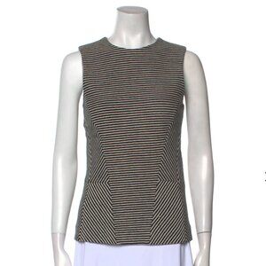 Derek Lam Navy and White Geometric Sleeveless Top US2